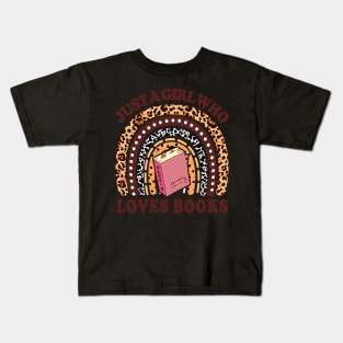 Just A Girl Who Love Books Lover Kids T-Shirt